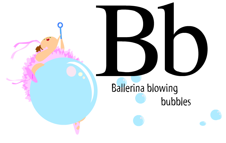 Bb: ballerina blowing bubbles