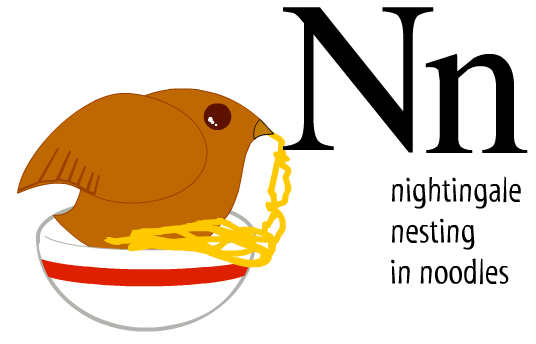 Nn: nightengale nesting in noodles