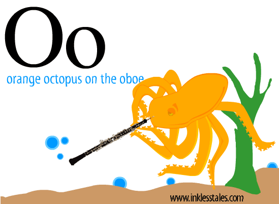 Oo: orange octopus on the oboe